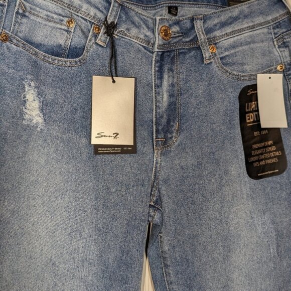 Seven7 Percy Wash 26" Ankle Jeans, Embroidered Floral, Sz 12 - Picture 4 of 10